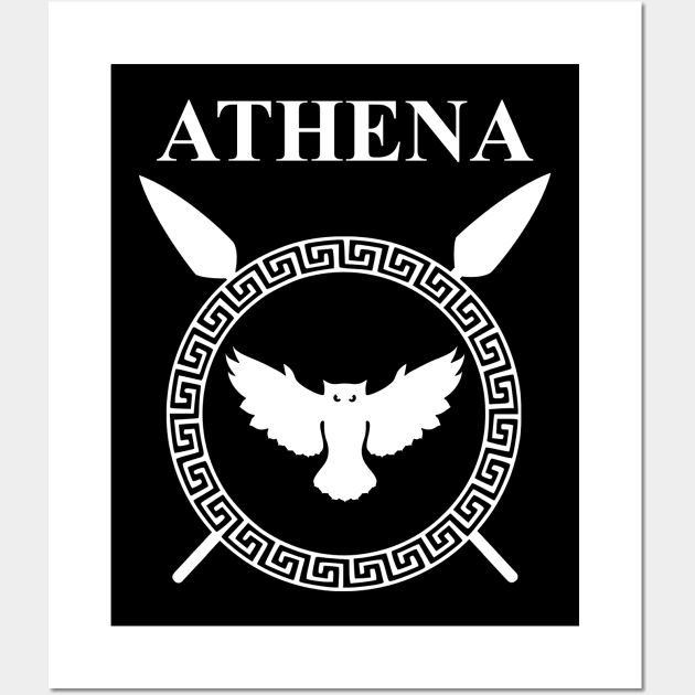 Athena Ancient Greek Goddess Shield Wall Art by AgemaApparel